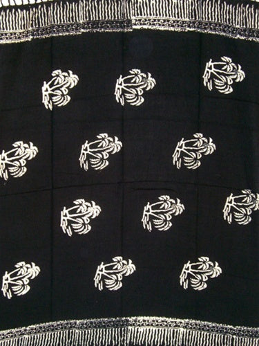 Batik Black Sarong With Palm Trees By AllSarongs