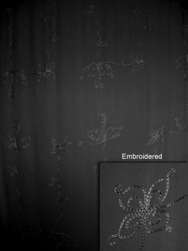 Embroidered Solid Black Sarong By AllSarongs