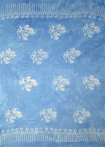 Plus Size Batik Blue Sarong With Palm Trees By AllSarongs