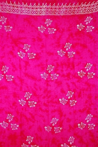 Plus Size Batik Pink Sarong With Turtles By AllSarongs