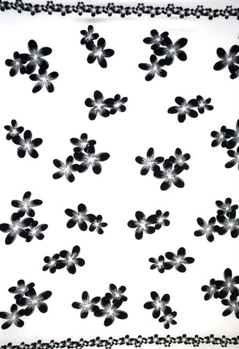 White Sarong With Black Plumerias By AllSarongs