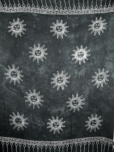 Batik Black Sarong With Suns By AllSarongs