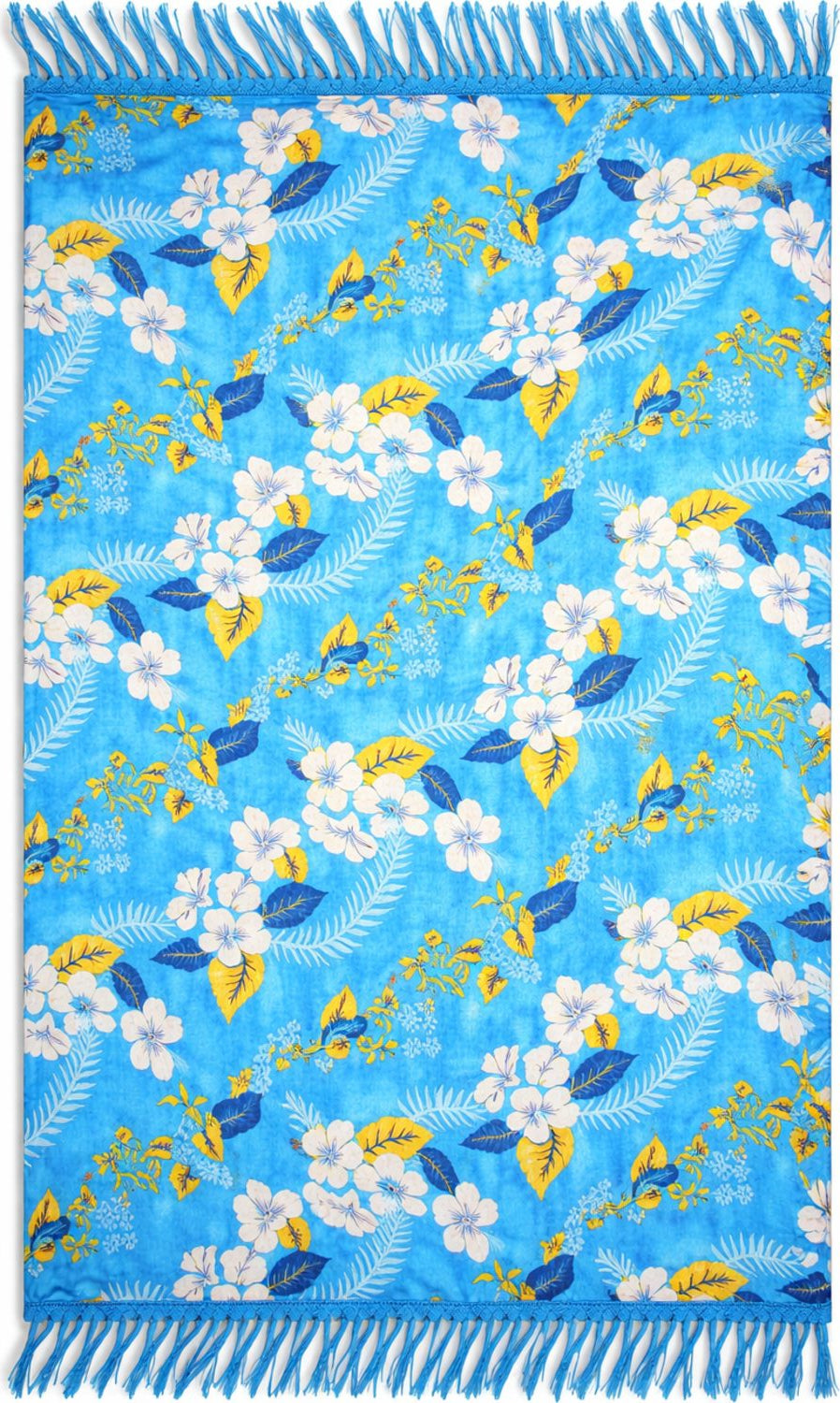 Floral patterned sarong with blue background