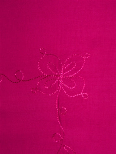 Embroidered Solid Pink Sarong By AllSarongs