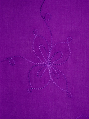 Embroidered Solid Purple Sarong By AllSarongs