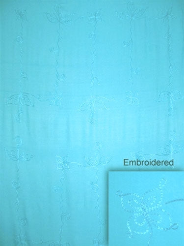 Embroidered Solid Turquoise Sarong By AllSarongs