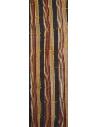 Half Size Striped Sarong In Brown and Black with Embroidery By AllSarongs