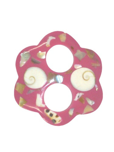 Pink Flower Shaped Tie with Abalone Shell By AllSarongs