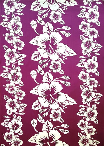 Purple Sarong With White Hibiscus Patterns By AllSarongs
