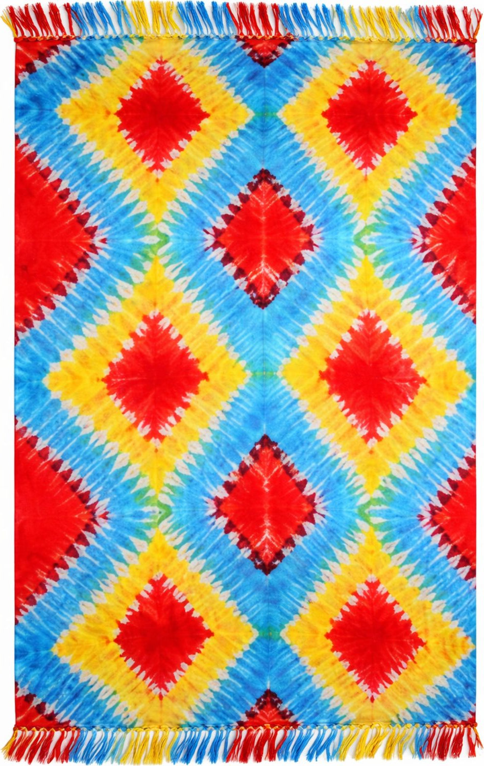 Tie-dye Sarong with red, yellow, and blue pattern