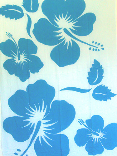 Turquoise Large Hibiscus Sarong By AllSarongs