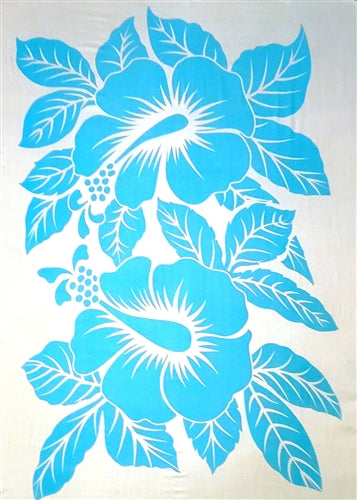 Two Turquoise Hibiscus Flowers Sarong By AllSarongs