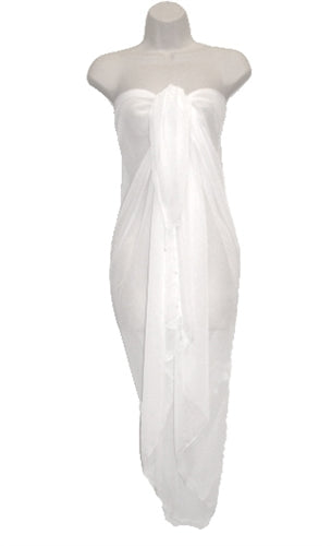 White SHEER Full Size Sarong By AllSarongs